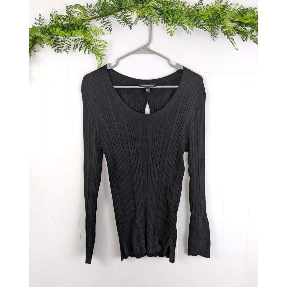♻️ Lane Bryant Women's Black Ribbed Sweater